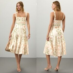 Agua by Agua Bendita Nispero Oasis Cream Sundress Sleeveless Midi - Medium